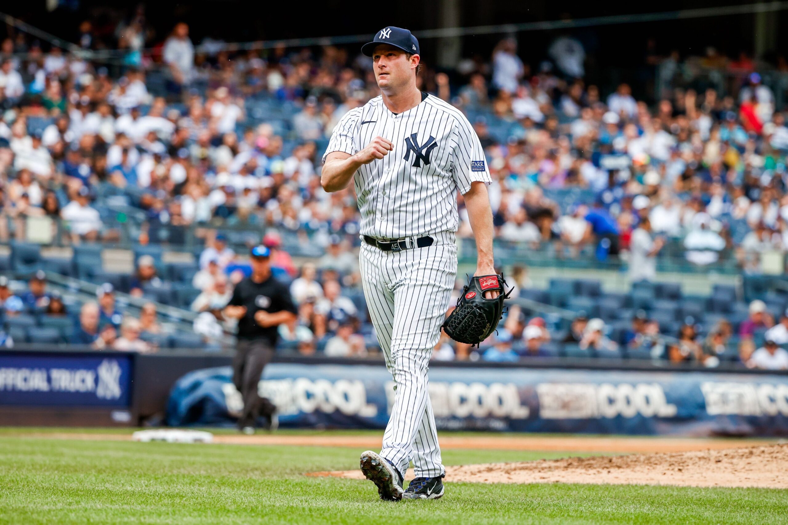 Gerrit Cole es primer lanzador de los Yankees con tres temporada de 200 o más ponches