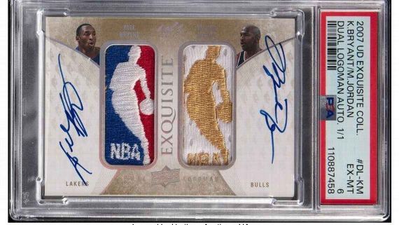Tarjeta coleccionable Jordan-Bryant se vende en récord de 12.9 mdd